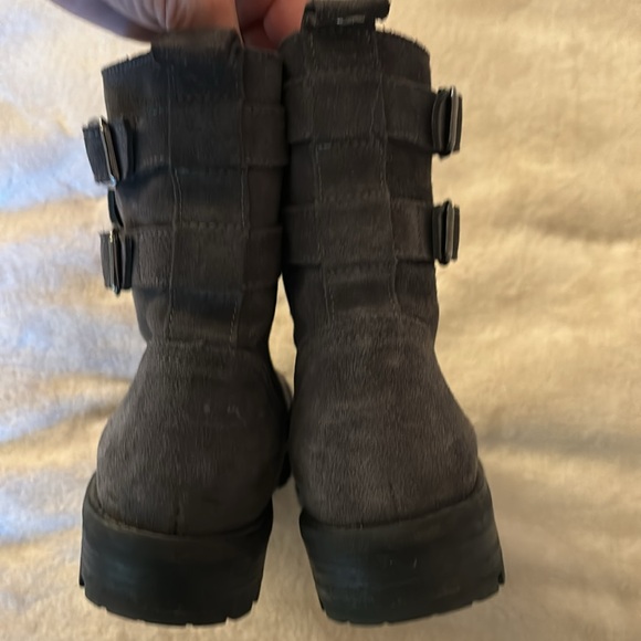Guess biker boots in suede and leather lined with studs, sz 6 - Picture 3 of 4
